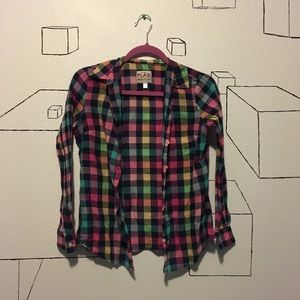 3/$15 Old Navy Multicolored Plaid Top